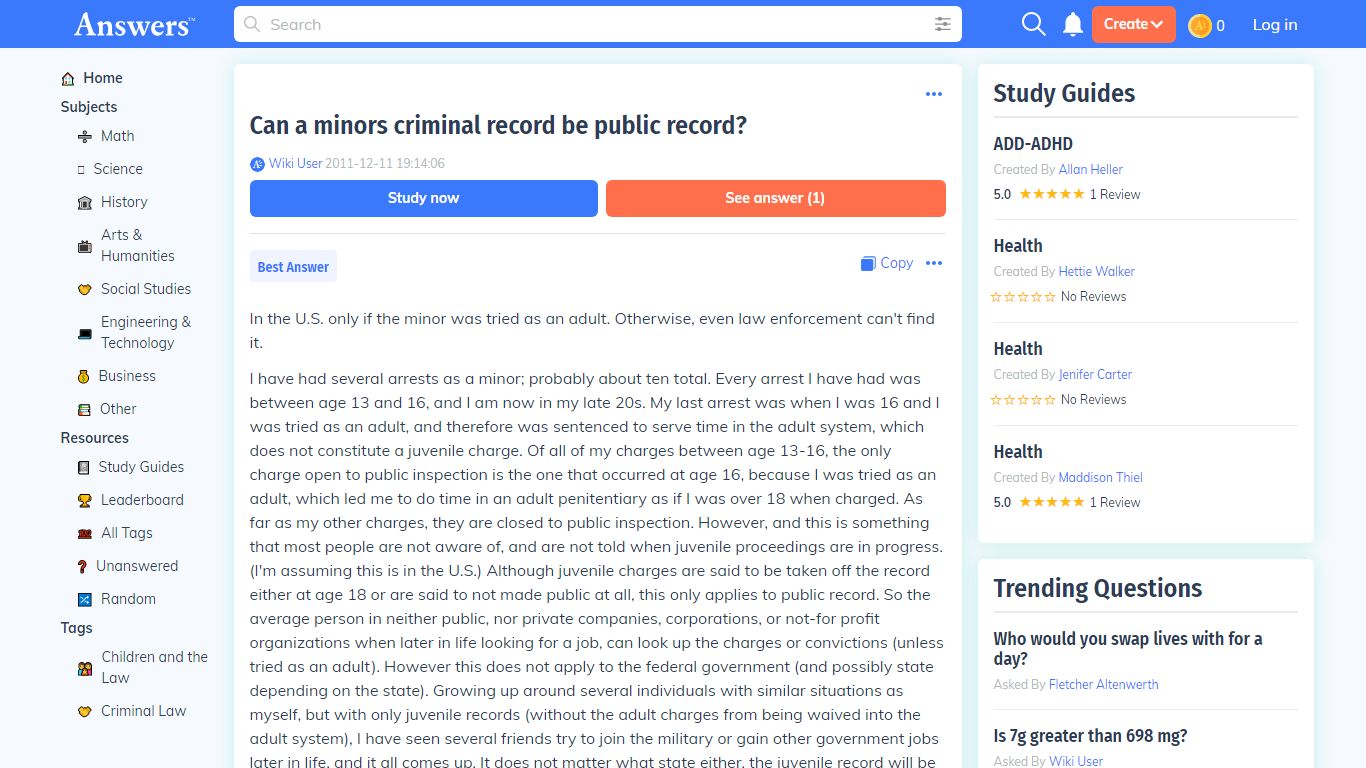 Can a minors criminal record be public record? - Answers